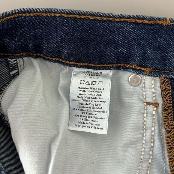 NWT Everlane The Authentic Stretch High-Rise Skinny Dark Wash Blue Size 23 - Picture 9 of 10